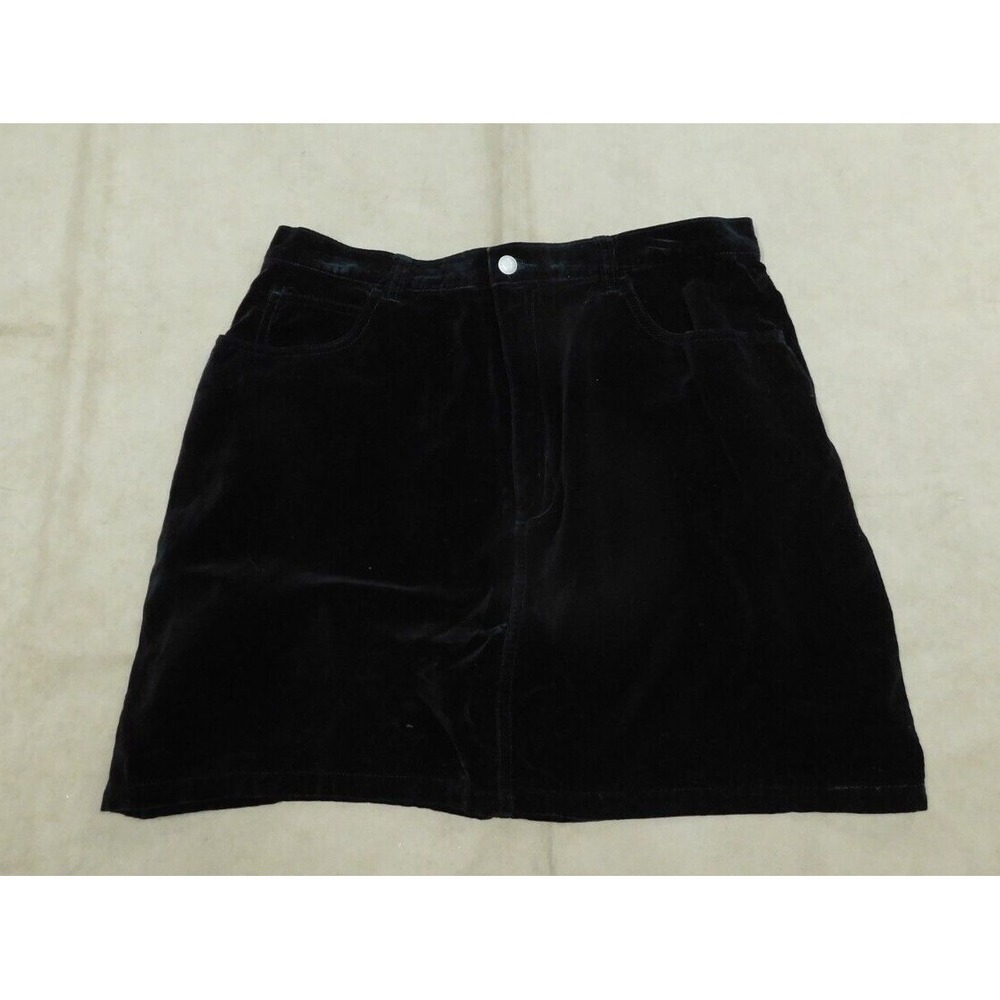 Old Navy A‎ Line Black Velvet  Mini Skirt Women's Size 12